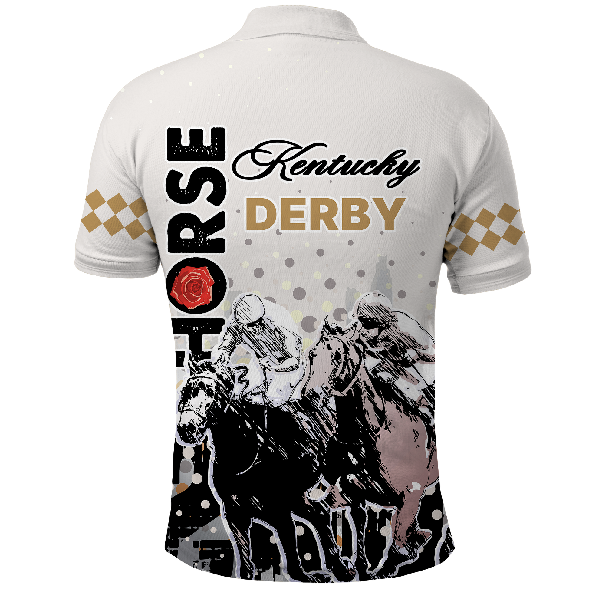 Custom Kentucky Derby Anniversary Polo Shirt – The Run for the Roses Horse Racing Design CTM09