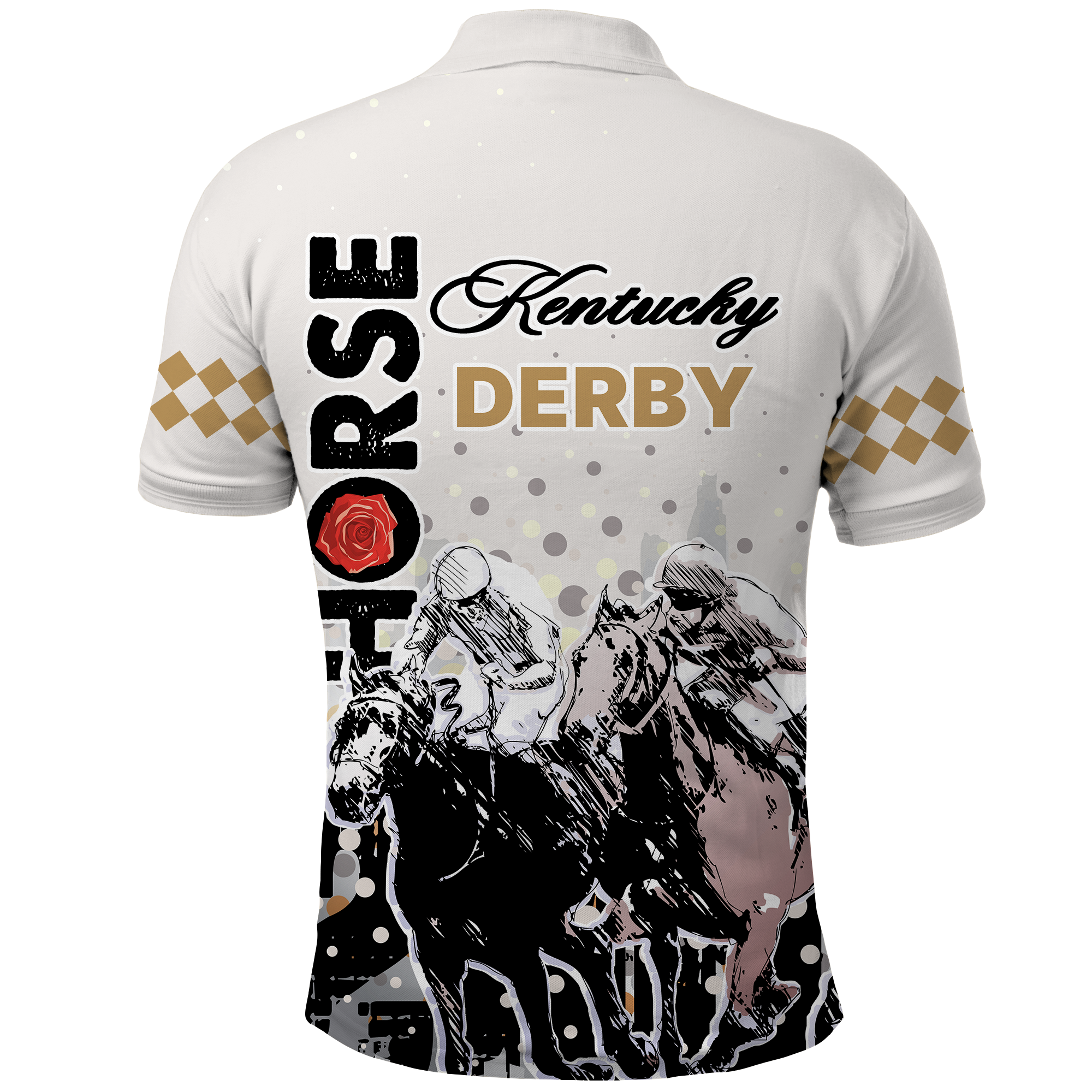 Custom Kentucky Derby Anniversary Polo Shirt – The Run for the Roses Horse Racing Design CTM09