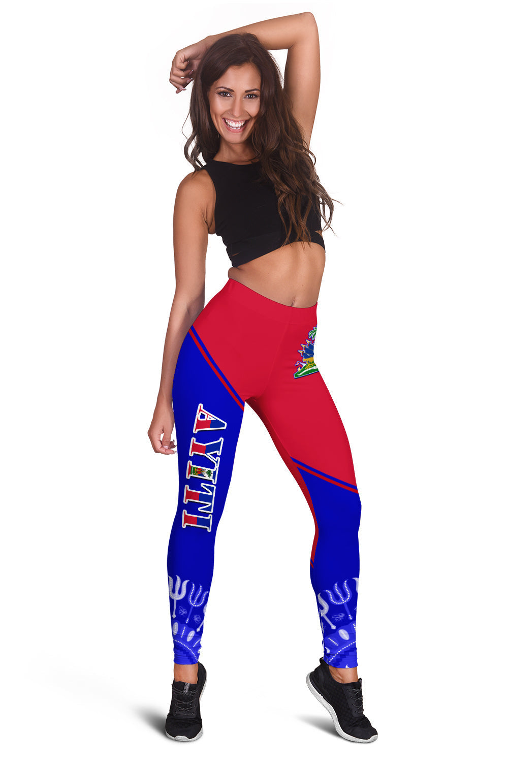 Haiti Leggings Haiti Flag Dashiki Simple Style LT14