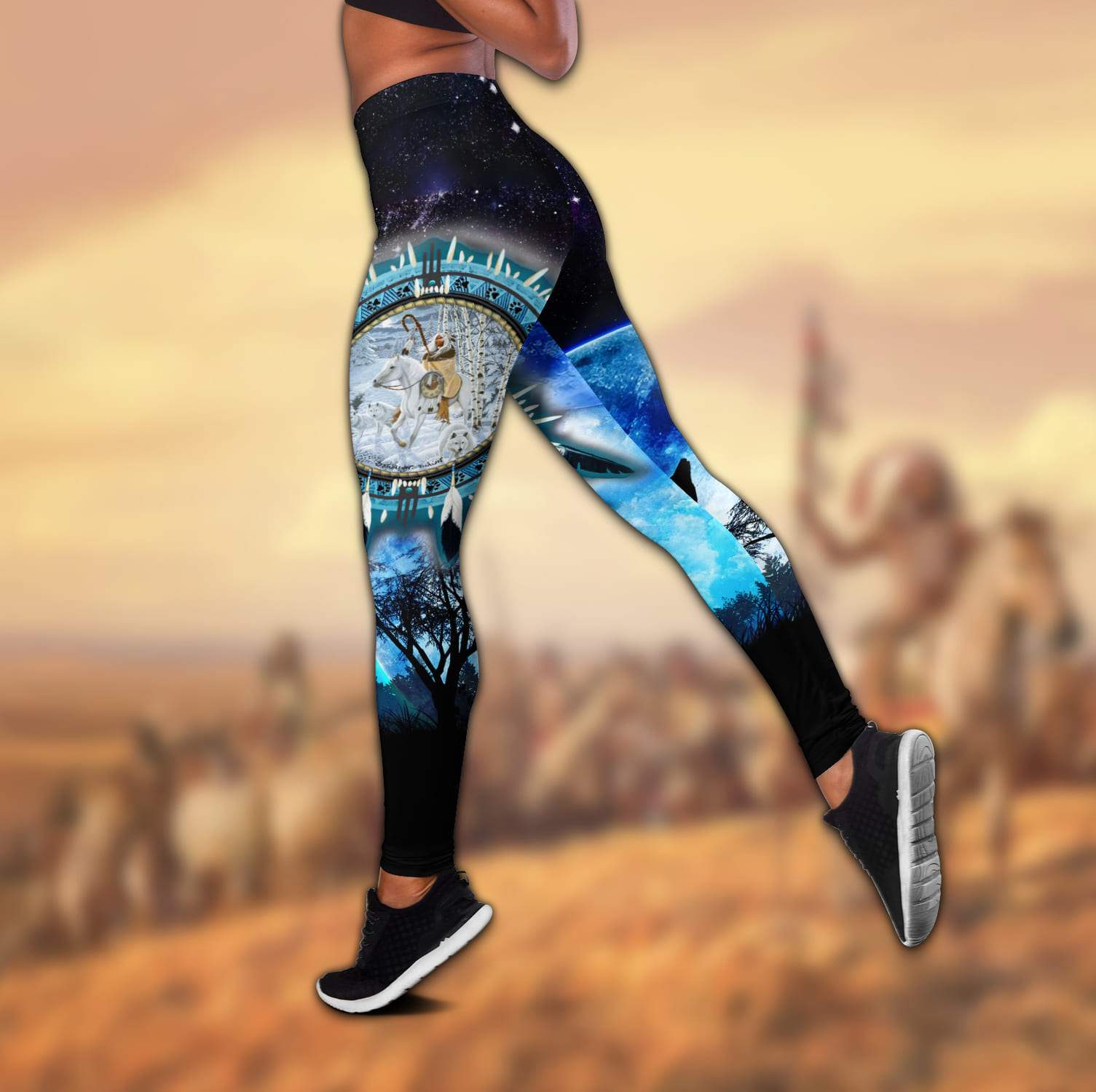 Native American 3D All Over Printed Leggings and Hollow Tank
