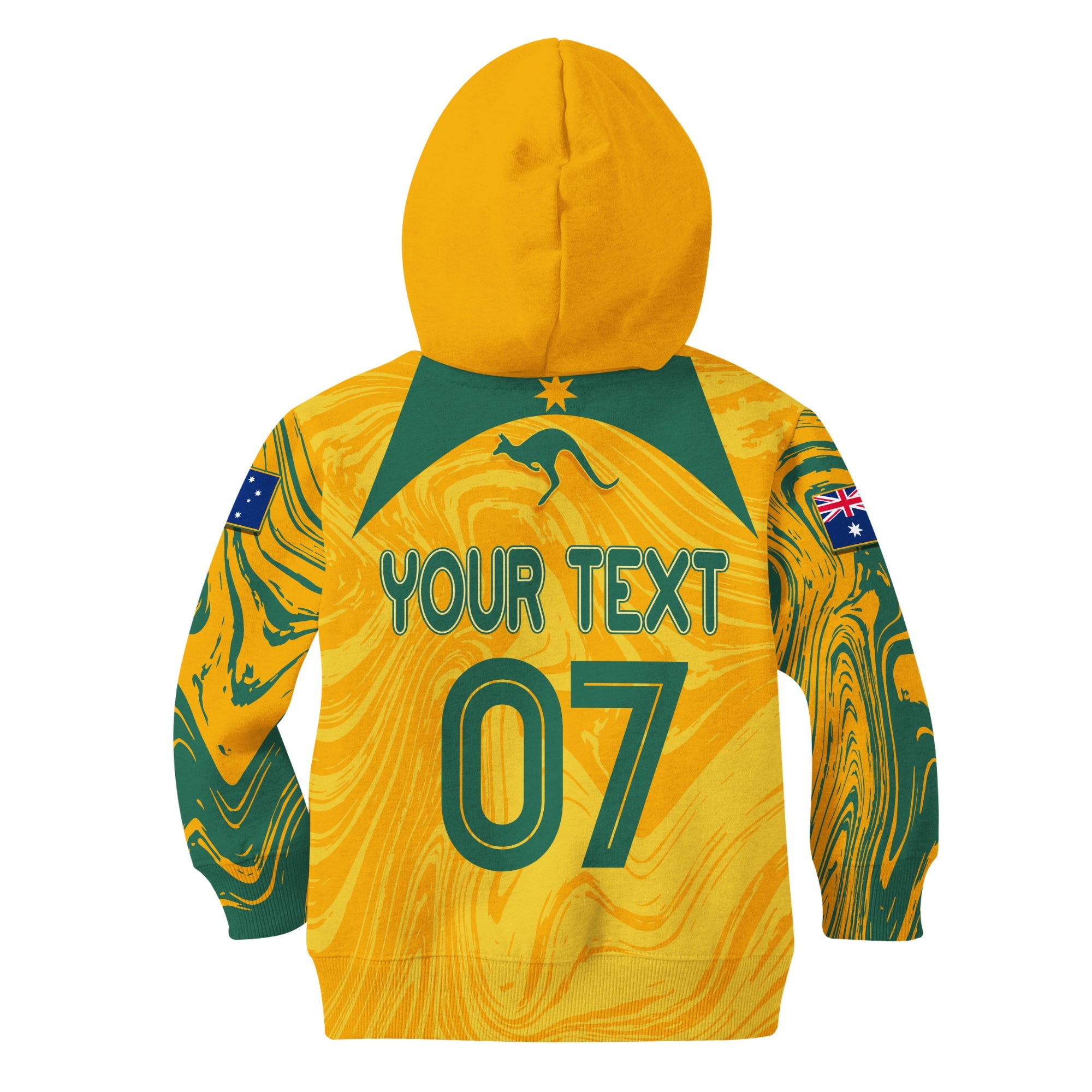 Personalised Aussie Matildas Hoodie 2024 Sam Kerr World Cup Marble Patterns LT7