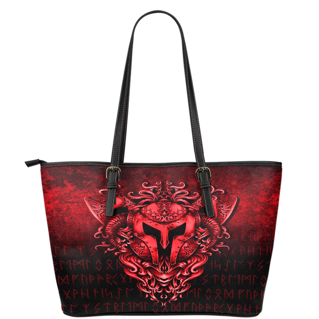Viking Leather Tote The Armor Of Viking Red Version Leather Tote RLT12