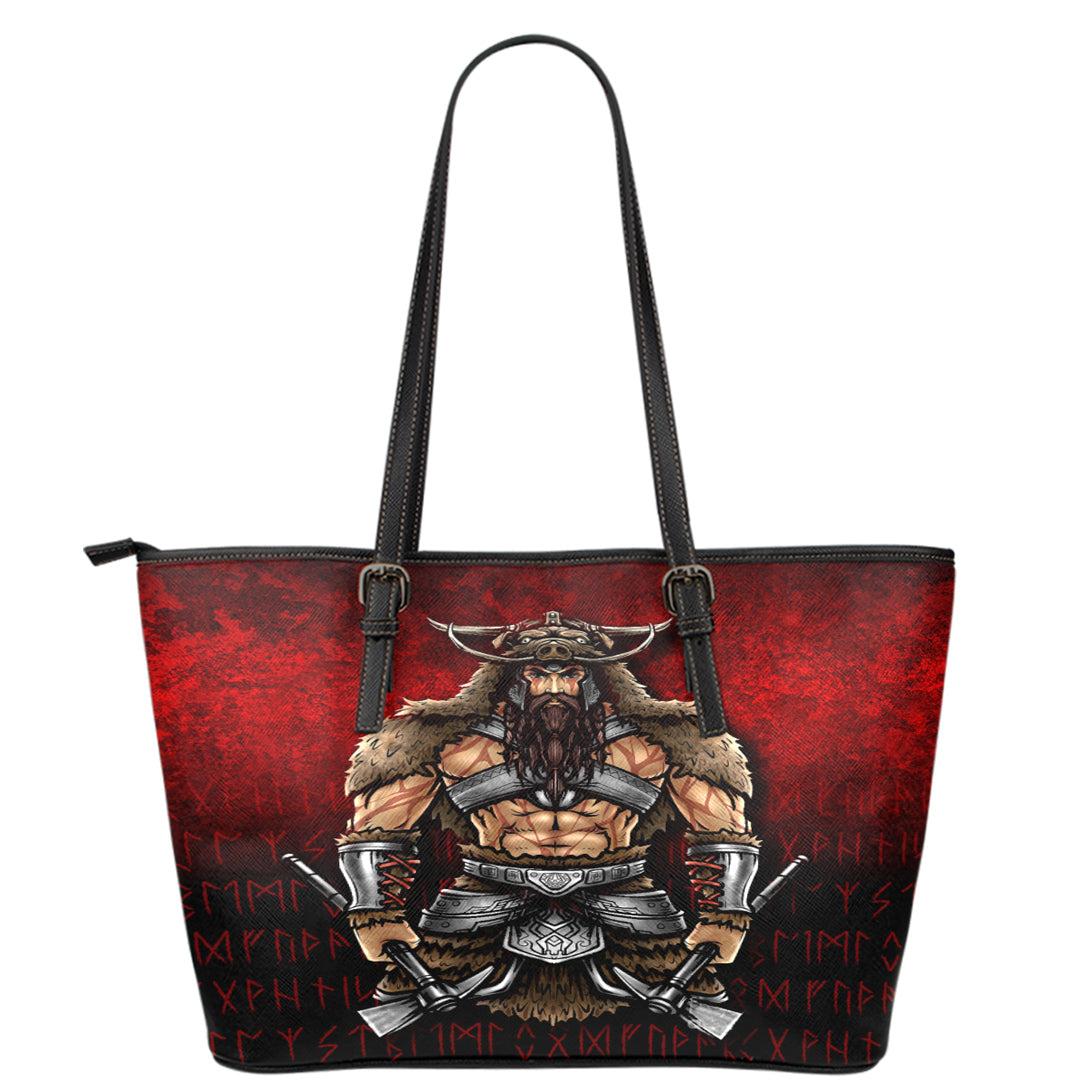Viking Leather Tote Berserker Viking Warrior Valhalla Leather Tote RLT12