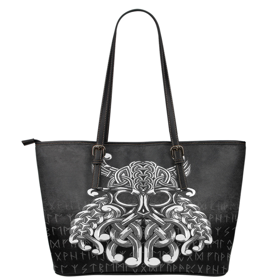 Viking Leather Tote Vikings Odin Valhalla Leather Tote RLT12