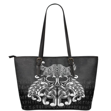 Viking Leather Tote Vikings Odin Valhalla Leather Tote RLT12