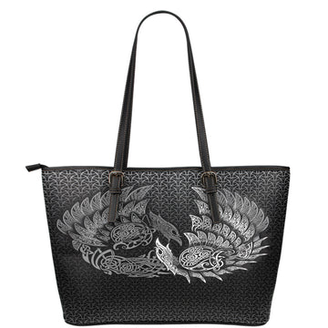 Viking Leather Tote Ragnarok Huginn Muninn Special Version Leather Tote RLT12
