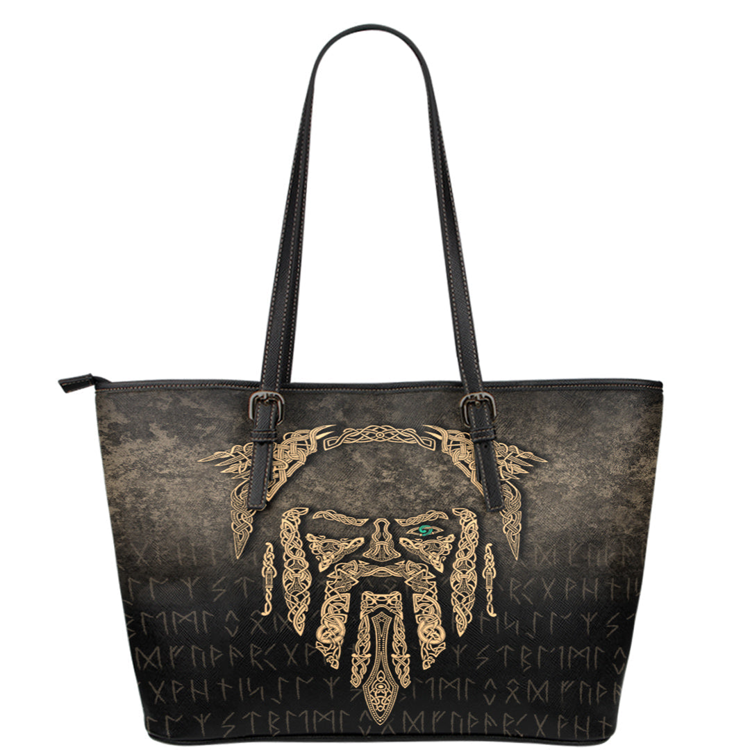 Viking Leather Tote Eye of Odin Gold Version Leather Tote RLT12