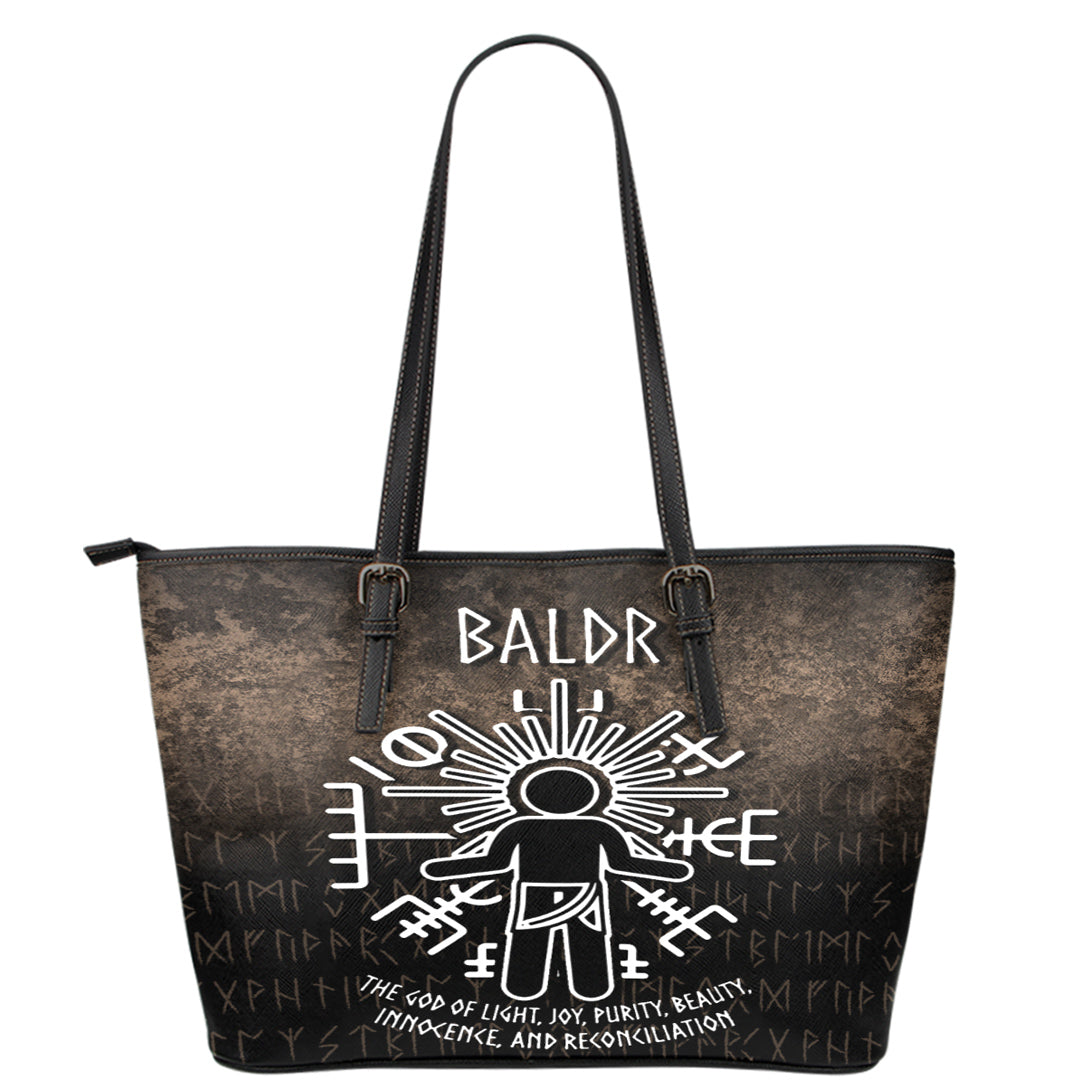 Wonder Print Shop Leather Tote - Baldr God Leather Tote RLT12