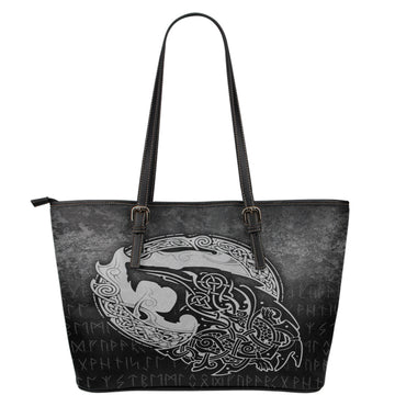 Viking Leather Tote Fenrir Viking 3D Tattoo Special Version Leather Tote RLT12