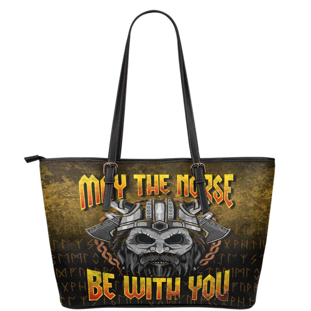 Viking Leather Tote May The Norse Be With You Leather Tote RLT12