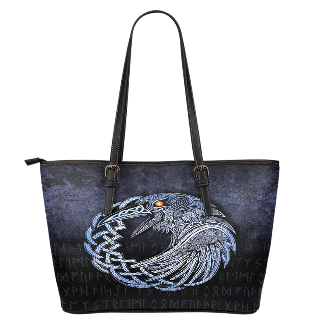 Viking Leather Tote Vikings Raven Special Blue Version Leather Tote RLT12
