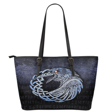 Viking Leather Tote Vikings Raven Special Blue Version Leather Tote RLT12
