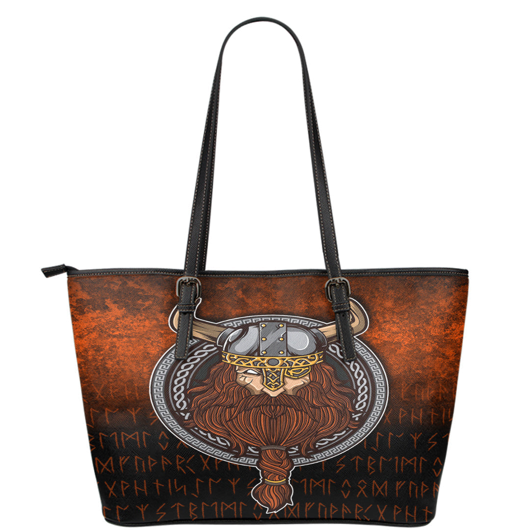 Viking Leather Tote Viking Warrior Odin Valhalla Leather Tote RLT12