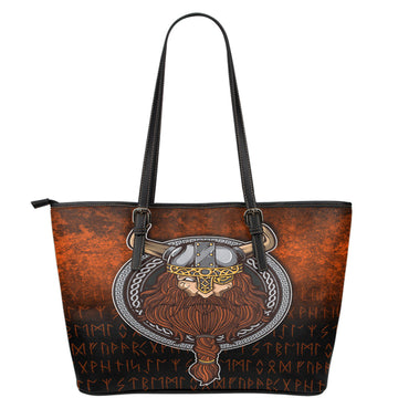 Viking Leather Tote Viking Warrior Odin Valhalla Leather Tote RLT12