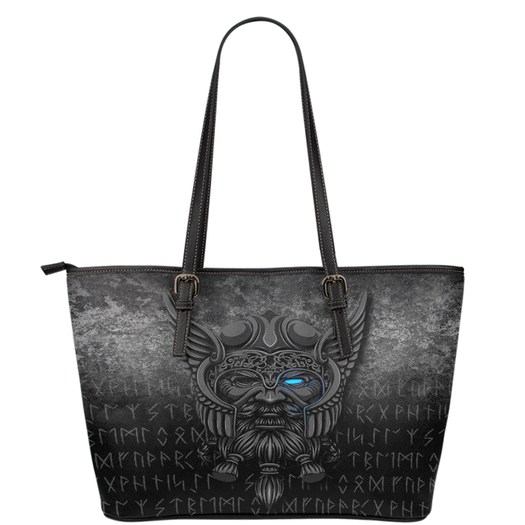 Viking Leather Tote Viking Odin Allfather In Asgard Special Version Leather Tote RLT12