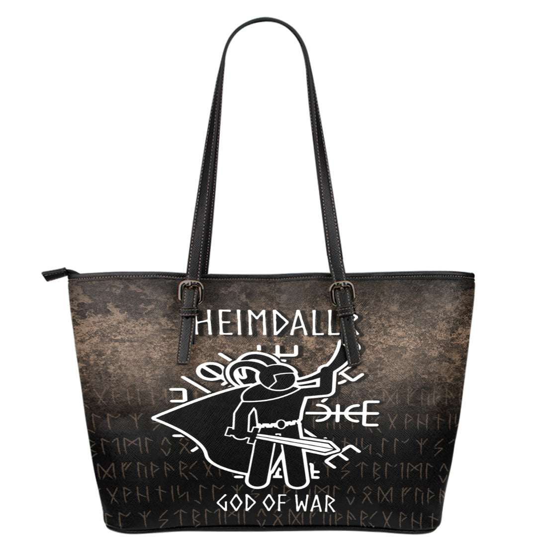 Wonder Print Shop Leather Tote - Heimdallr God Of War Leather Tote RLT12