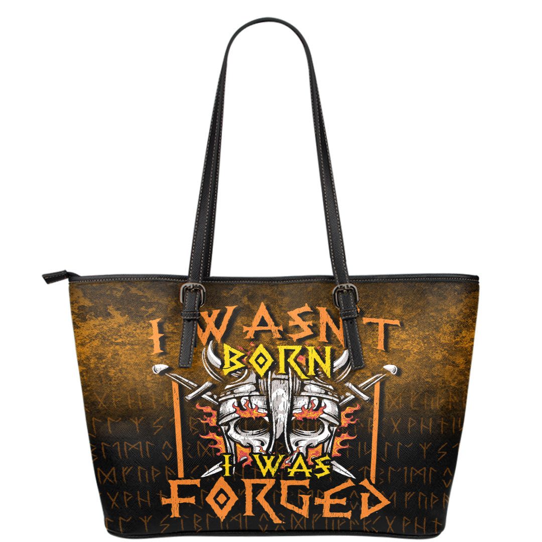 Viking Leather Tote I Wasnt Born I Was Forged Leather Tote RLT12