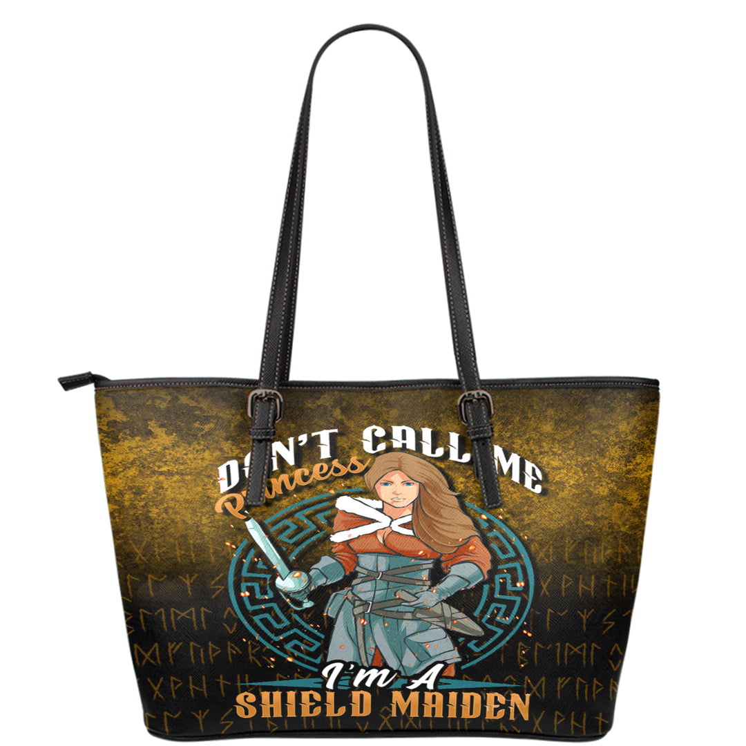 Viking Leather Tote Im A Shield Maiden Leather Tote RLT12