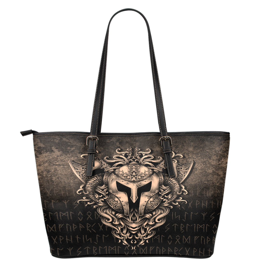 Viking Leather Tote The Armor Of Viking Gold Version Leather Tote RLT12
