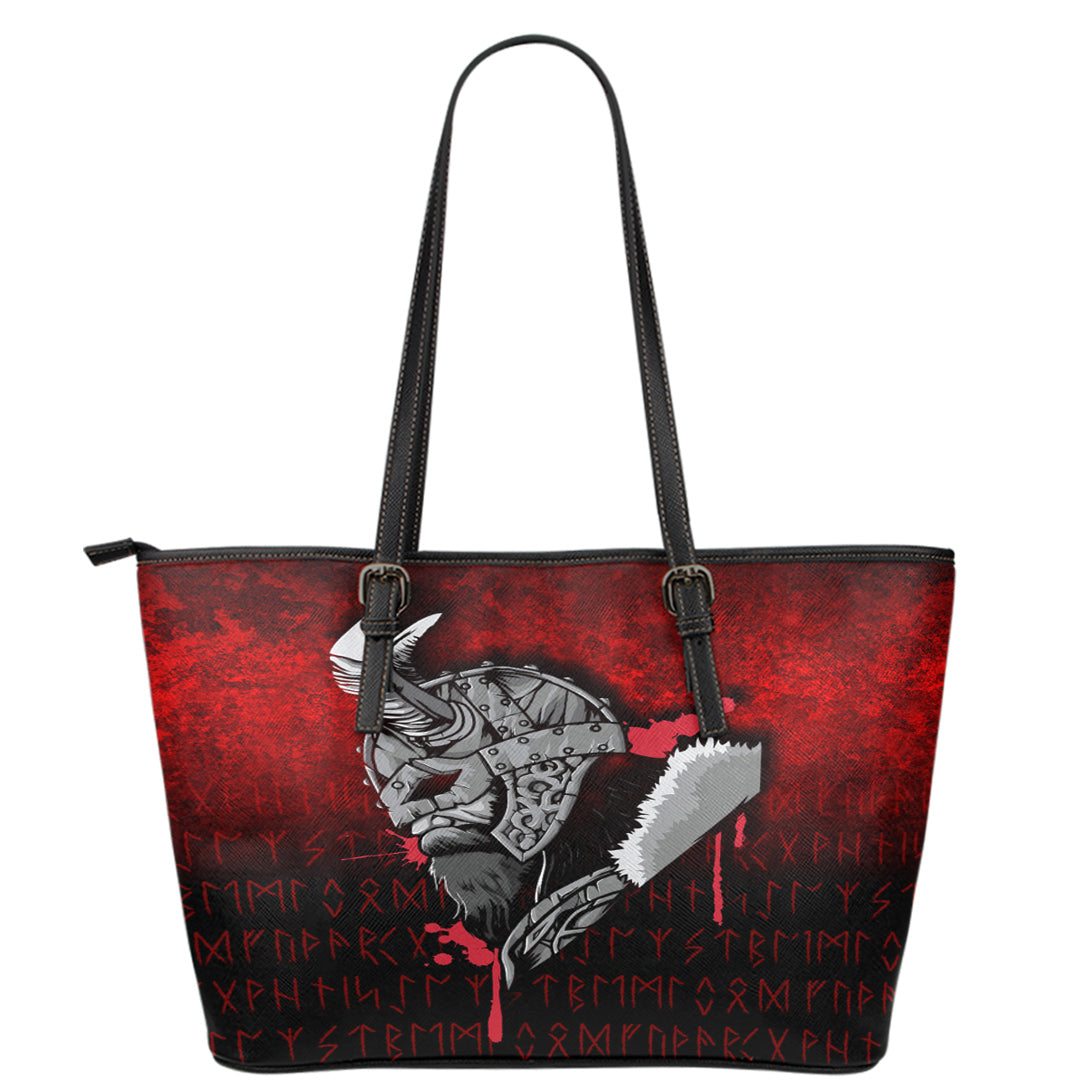 Viking Leather Tote Viking Nordic Odin Leather Tote RLT12