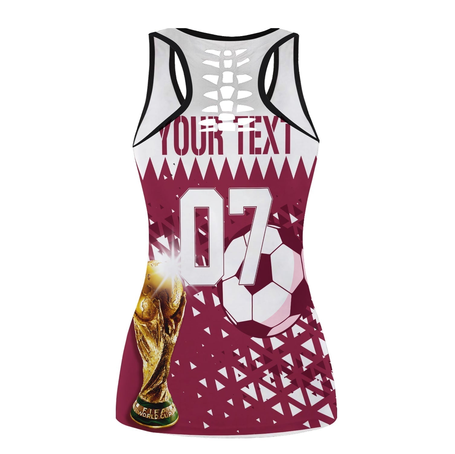 Personalised Qatar Hollow Tank and Leggings Combo World Cup 2022 Sporty Vibes LT7