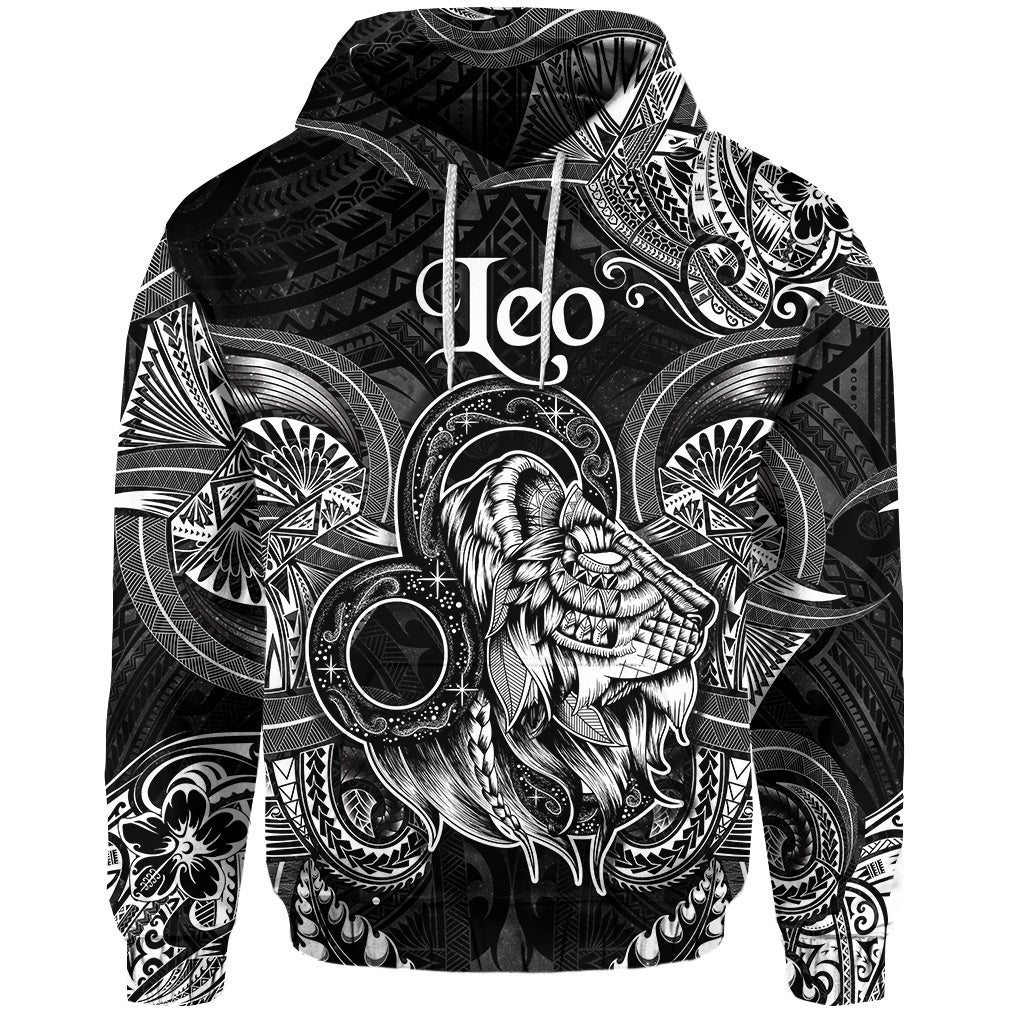 Custom Leo Zodiac Polynesian Hoodie Unique Style Black LT8