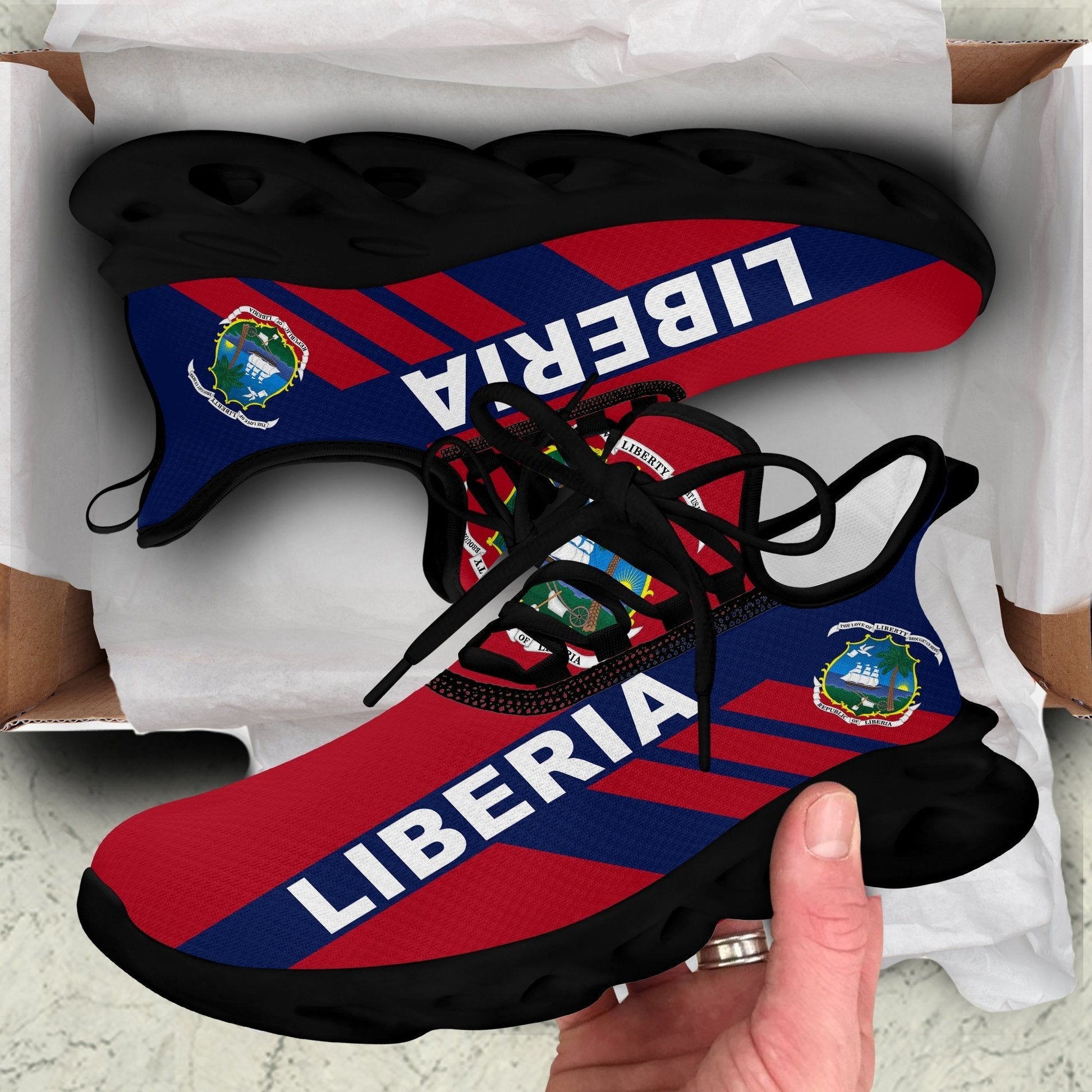 Wonder Print Shop Footwear - Liberia Stripe Style Clunky Sneakers LT10