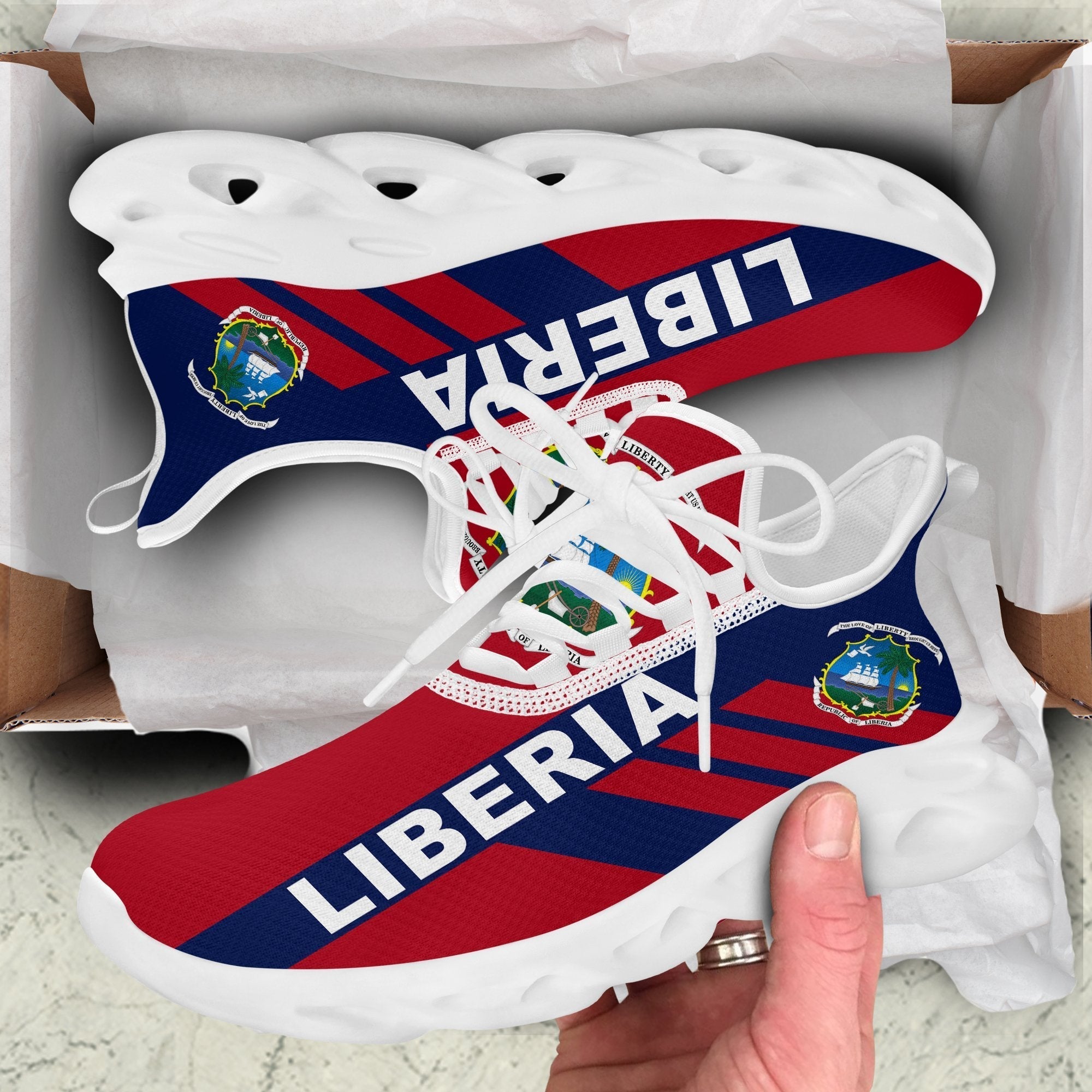 Wonder Print Shop Footwear - Liberia Stripe Style Clunky Sneakers LT10
