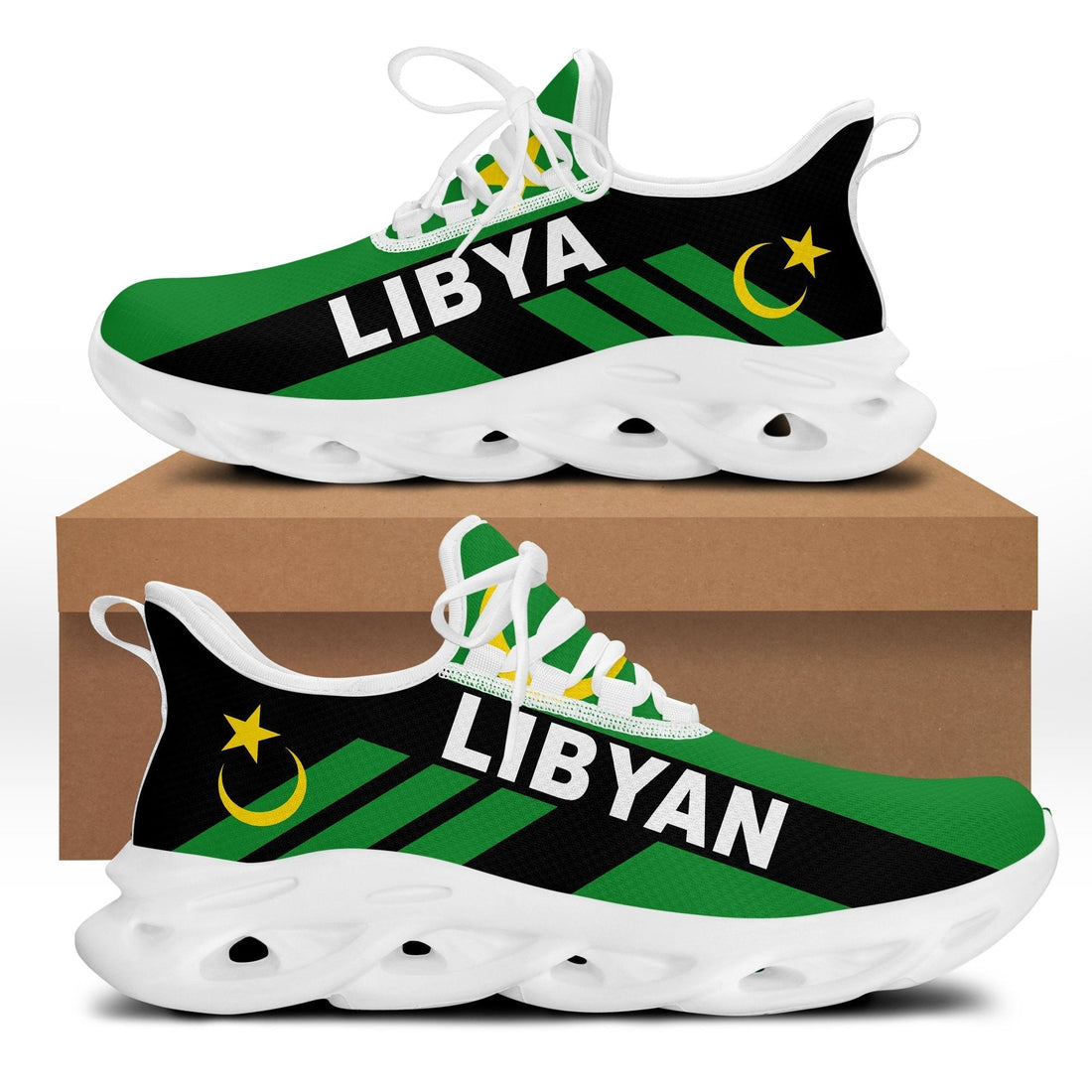 Wonder Print Shop Footwear - Libya Stripe Style Clunky Sneakers LT10