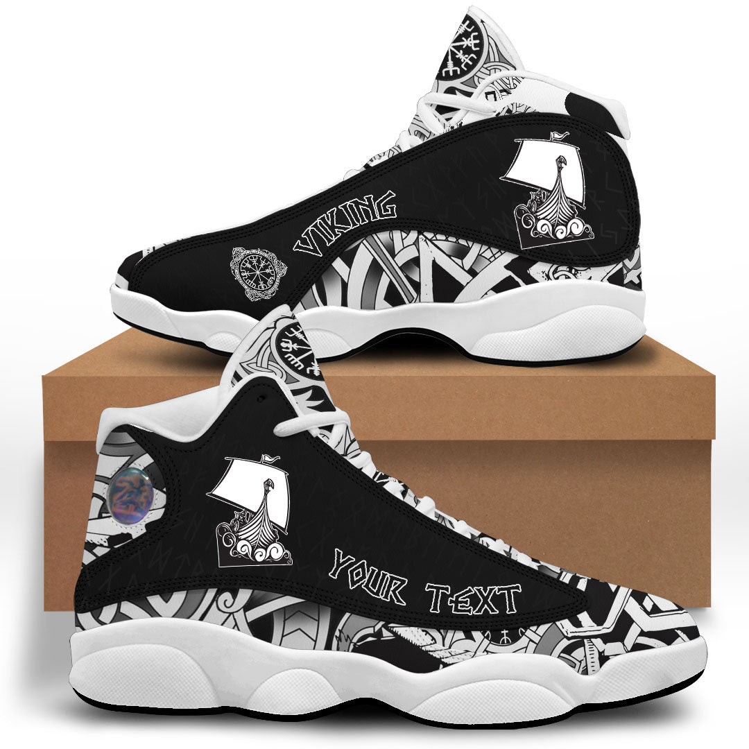 (Custom) Viking - Long Ship Sailing Into The Wave Sneakers J13 RLT12