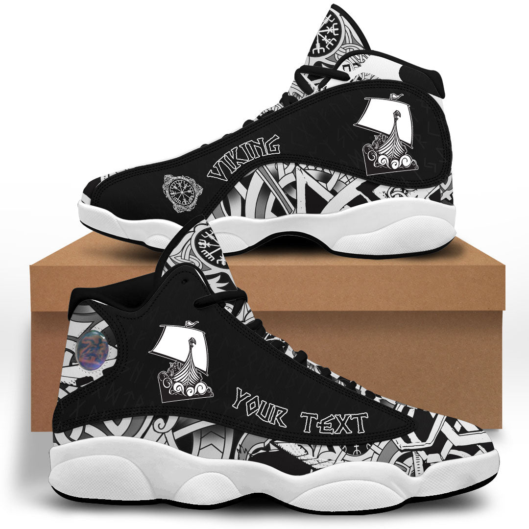 (Custom) Viking - Long Ship Sailing Into The Wave Sneakers J13 RLT12