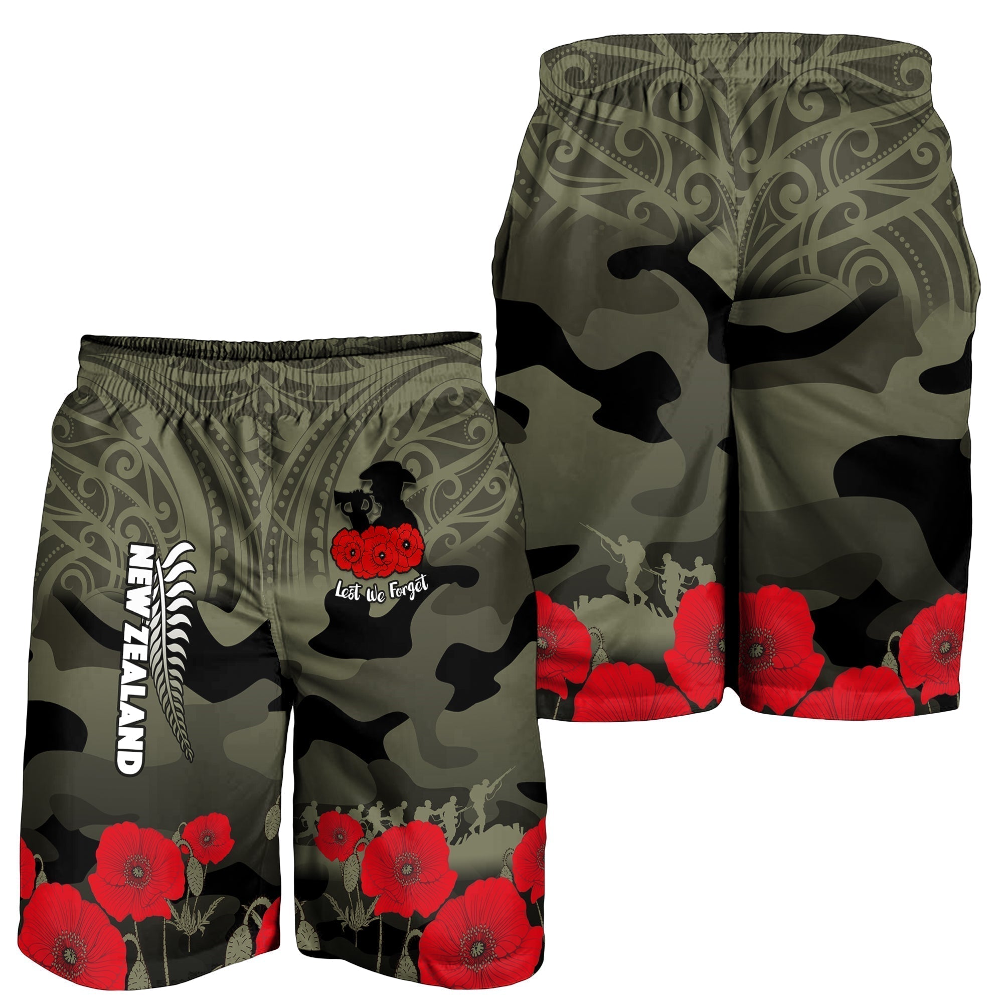 New Zealand ANZAC 2022 Men Shorts Maori Camouflage LT14
