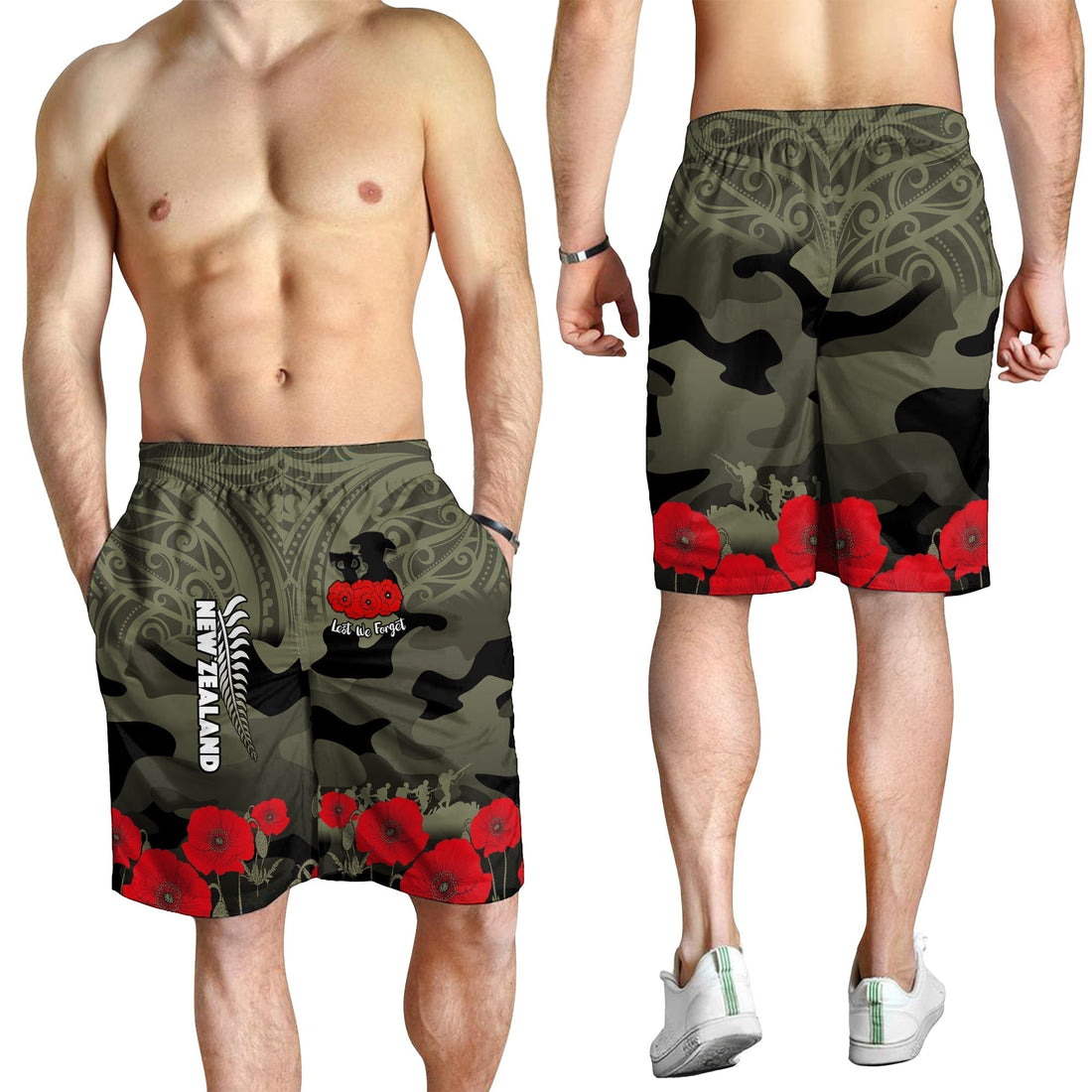 New Zealand ANZAC 2022 Men Shorts Maori Camouflage LT14
