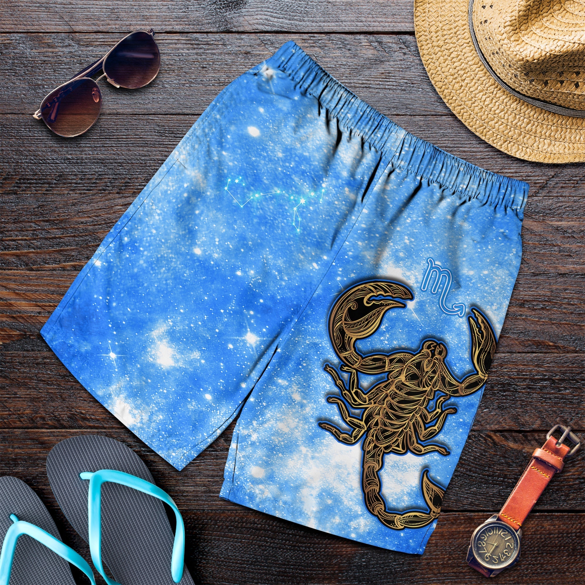 Scorpio Astrological Men Shorts Distinctive Style Zodiac Galaxy LT13