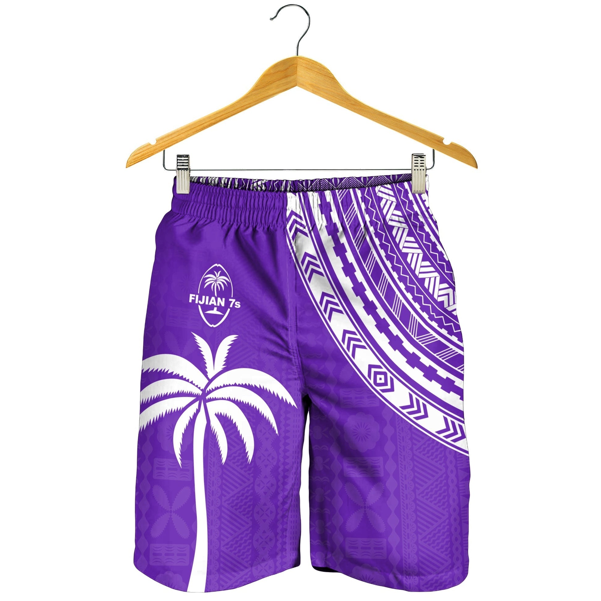 Fiji Rugby Sevens Men Shorts Fijian 7s Tapa Polynesian Purple LT13