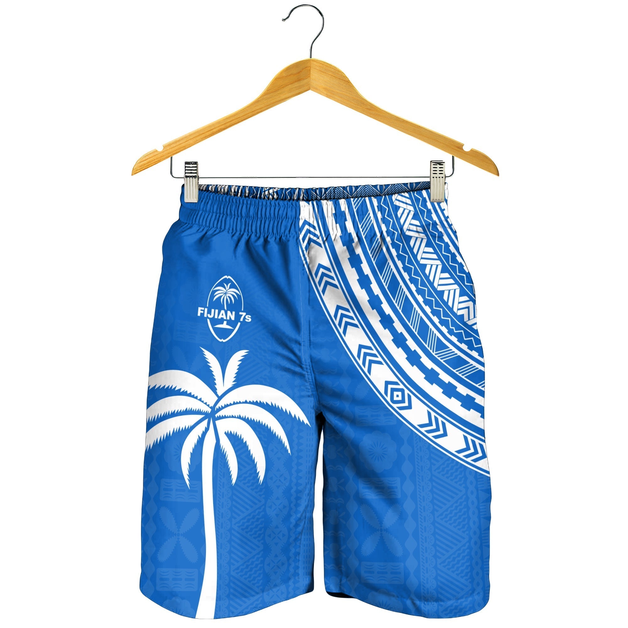 Fiji Rugby Sevens Men Shorts Fijian 7s Tapa Polynesian Blue Ver.01 LT13