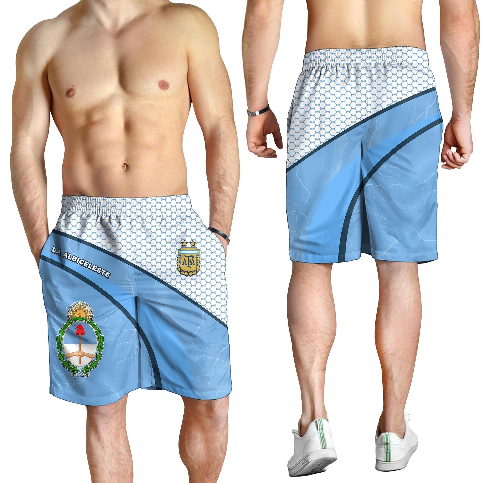Argentina Football 2022 Men Shorts Champions Blue Sky May Sun LT13