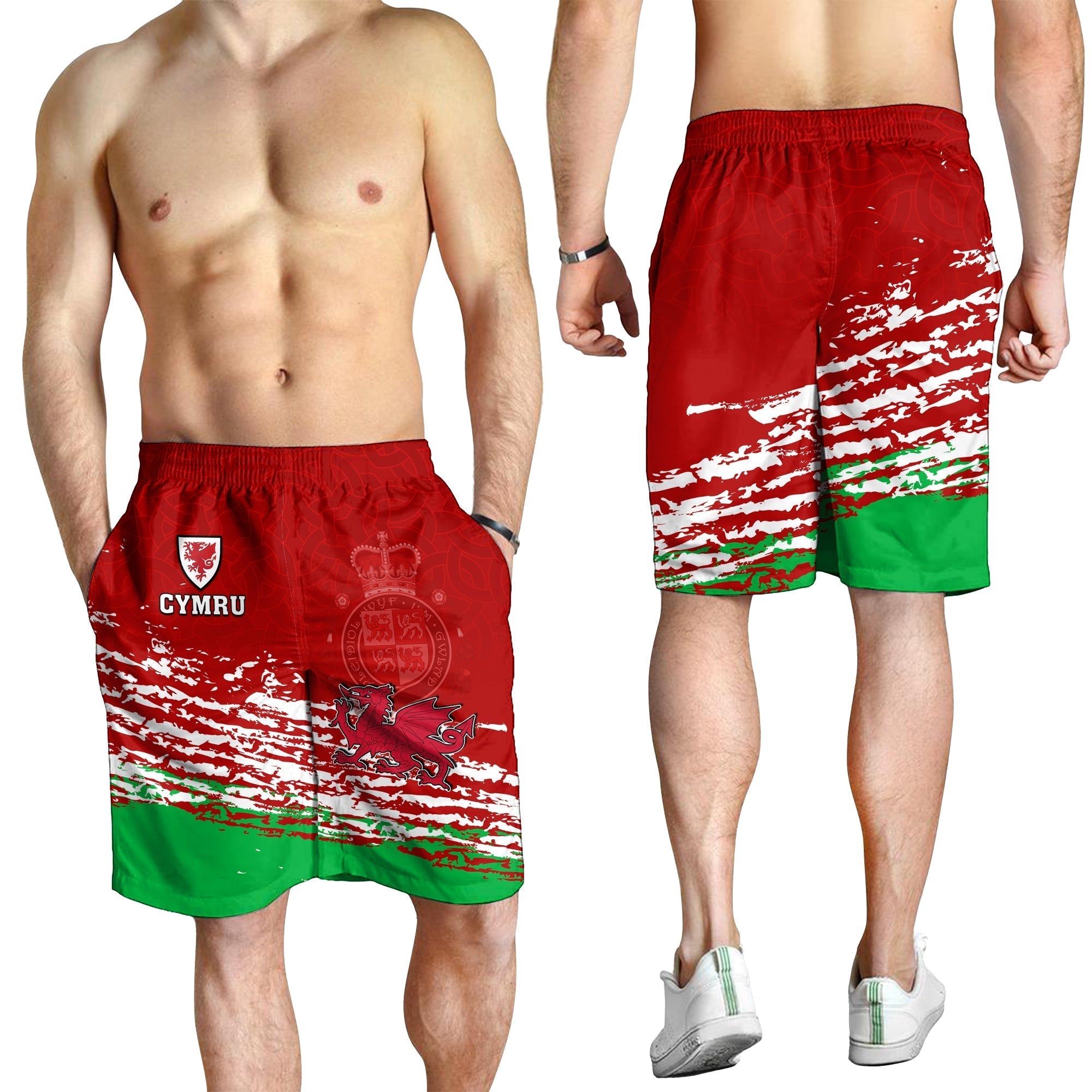 Wales Football 2022 Men Shorts Come On CYMRU The Red Wall LT13