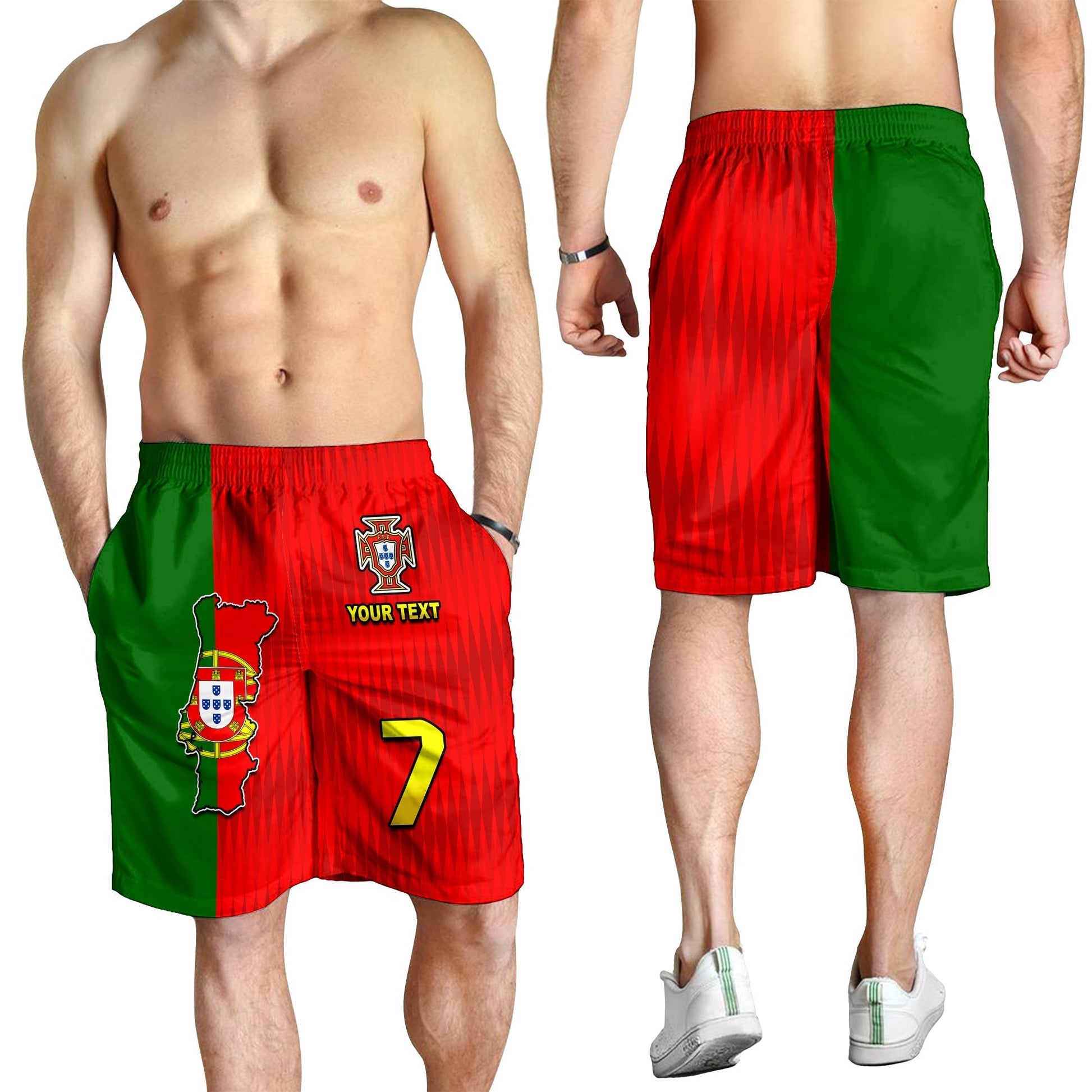 (Custom Text and Number) Portugal Football 2022 Men Shorts Style Flag Portuguese Champions LT13