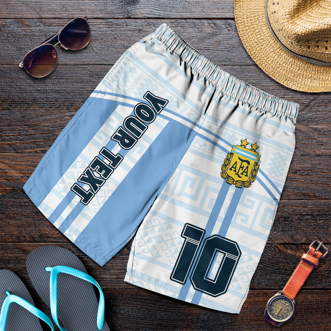 (Custom Text And Number) Argentina Football 2022 Men Shorts Vamos La Albiceleste LT14
