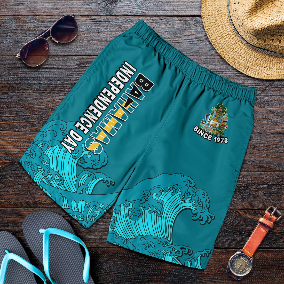 Bahamas Independence Day Men Shorts Blue Marlin Since 1973 Style LT14