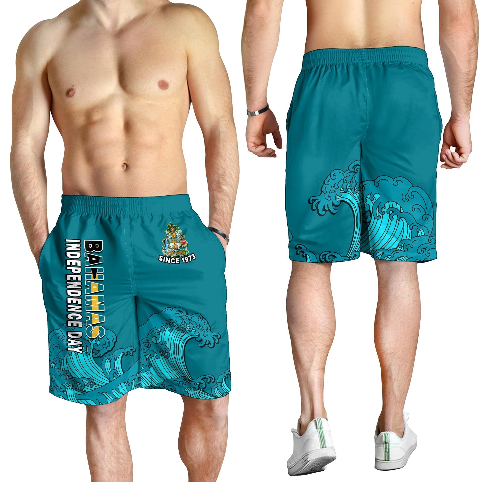 Bahamas Independence Day Men Shorts Blue Marlin Since 1973 Style LT14