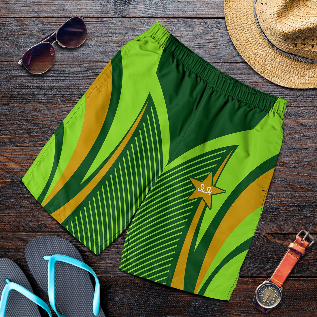 Pakistan Cricket Men Shorts Green Shaheens Champion LT13