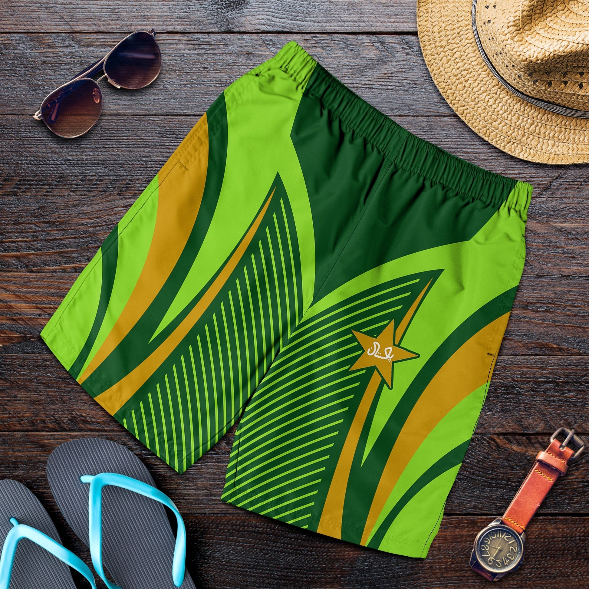 Pakistan Cricket Men Shorts Green Shaheens Champion LT13