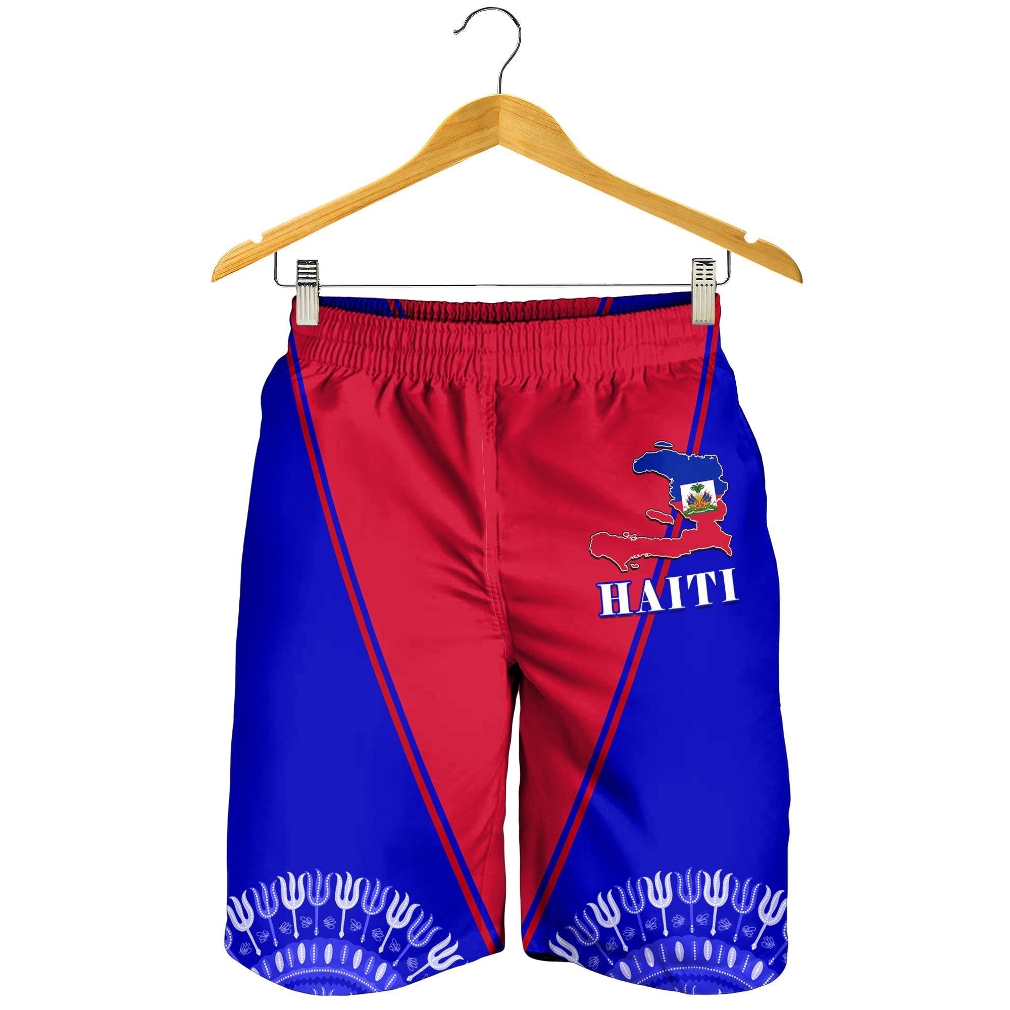 Haiti Men Shorts Haiti Flag Dashiki Simple Style LT14