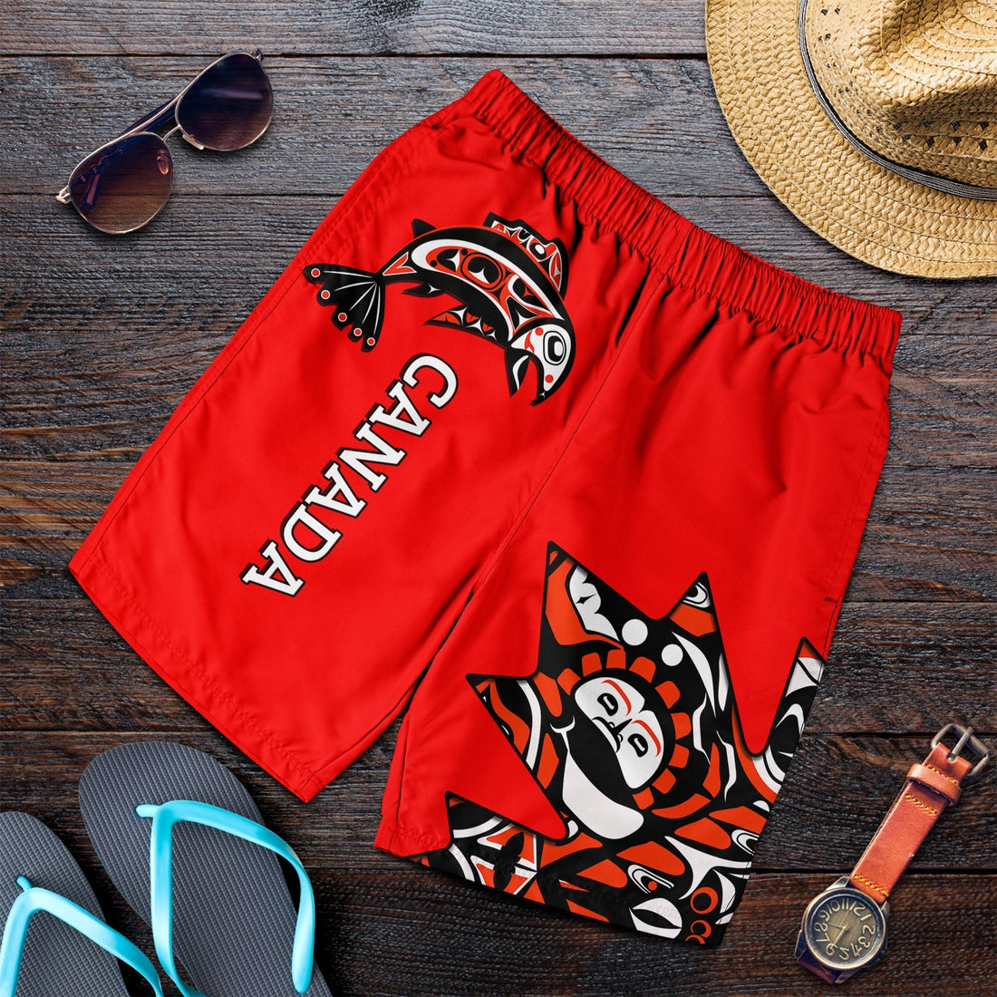 Canada Haida Men Shorts Maple Leaf Canadian LT13