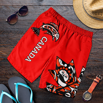 Canada Haida Men Shorts Maple Leaf Canadian LT13