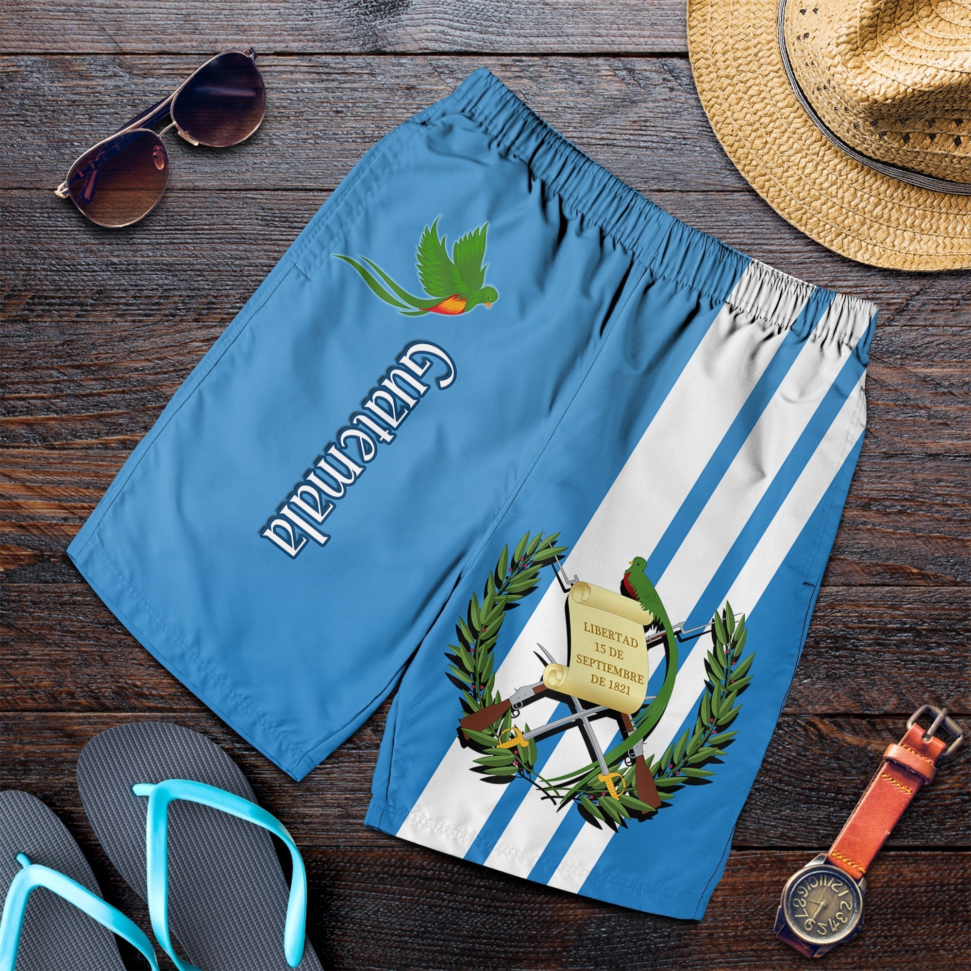 Guatemala Men Shorts Resplendent Quetzal Gorgeous LT13