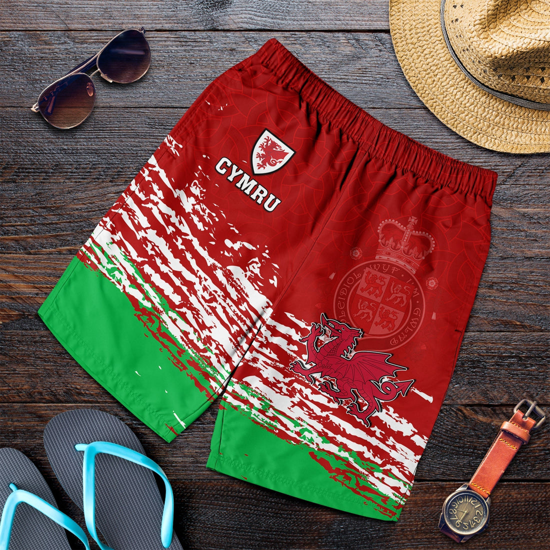 Wales Football 2022 Men Shorts Come On CYMRU The Red Wall LT13