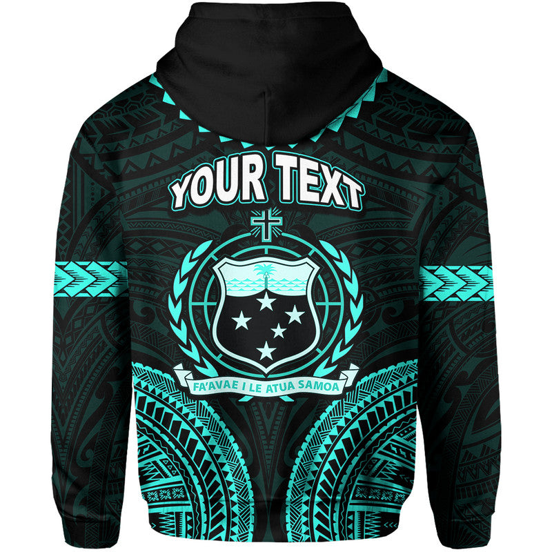 Custom Personalised Samoa Ula Nifo Tribal Hoodie Green Style LT6